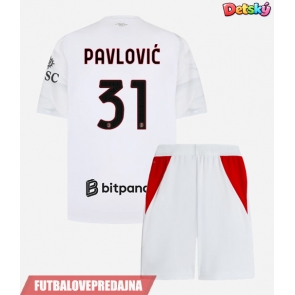 Lacne Dětský Futbalové dres AC Milan Strahinja Pavlovic #31 2026-27 Krátky Rukáv - Preč (+ trenírky)